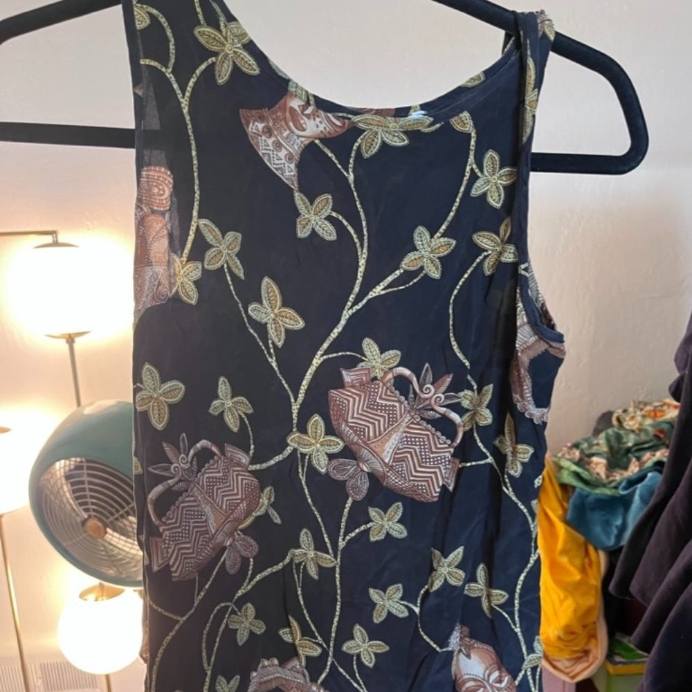 Vintage Authentic Escada Super Rare African Mask Tank Top Size 34